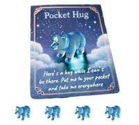 Générique Hug Card Resin Animal, Animal Pocket Hug Gifts, Cute Turtle Encouragement, Cute Emotional Support Turtle Elephant Penguin Frog Bear Encouragement Gift for Anxiety Stress Relief (D)