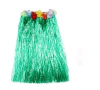 Générique Hula Grass Jupe Hawaiian Leis Dance Dress Set avec Fleur, Jupe Élastique Couleur Paille Dorée pour Hawaiian Aloha Beach Summer Party Supplies Déguisement