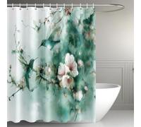 Générique Hummingbird Fleurs Rideau de Douche 120 x 200, Imperméable Lavable Machine