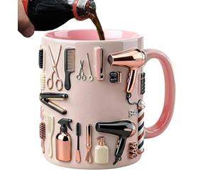 Générique Humor Mug, Pink Coffee Cup, Comfortable Grip with Gloss Coating, 330ML Premium Ceramic Drink Cup, Compact Salon Style Printed Design, Camping Accessories for Travel and Tea Use