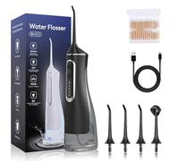 Générique Hydropulse Pro - Portable Water Flosser, with 4 Modes & 4 Tips, High-Performance Cleaning with 360° Nozzle, Cordless Portable, 320ml Larger Tank for Home & Travel Use (Black)
