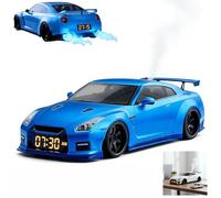 Générique Hyper Car Alarm Clock, Sports Car Ornament with Realistic Engine Sounds and Dynamic Flame Effects, Sports Car Alarm Clock with Crystal Clear LED Display Screen (Blue)