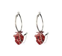 Générique hypoallergéniques avec pendentif le cœur battant, boucle d'oreille détachable, chaîne pour femmes Cadeau de Fête des Mères Infini (Red, One Size)