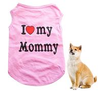 Générique I Love My Mommy Petit Chien Réservoir Gilet Chemise Sandy Beach T-Shirt en Coton Puppy Cat Doggie Yorkshire Chihuahua Vêtements pour Animaux de Compagnie D