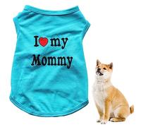 Générique I Love My Mommy Petit Chien Réservoir Gilet Chemise Sandy Beach T-Shirt en Coton Puppy Cat Doggie Yorkshire Chihuahua Vêtements pour Animaux de Compagnie A