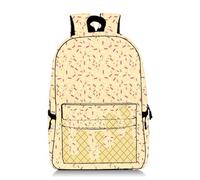 Générique Ice Cream Backpack Kawaii Shoulder Bagpacks Cute Large Capacity Daypack Lightweight Daily Use Travel Hiking Camping (Khaki)