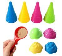 Générique Ice Cream Sand Toys Cone Mold Scoop Beach Kit Backyard Park Picnic Camping Outdoor Travel Birthday Party Family Gathering Daycare Preschool Playtime Summer Creative Kids Gift Fun Nature