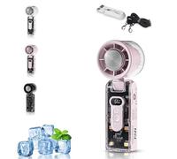 Générique Icerush Turbo - Handheld Fan with Instant Cooling Plate & LED Light, Portable Handheld Turbo Fan with Ice Cooling, 3600mah Long Battery Life, LED Lighting Can Be Carried Outdoor (1Pcs*Pink)