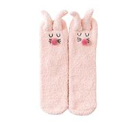 Générique Idée Cadeau Chaussettes Femmes filles avec de Kawai Motifs Chaussettes Fantaisie Antidérapantes Socquette Chaude En Polaire Multicolore Douces et Confortables Cadeau Anniversaire Fete Maman
