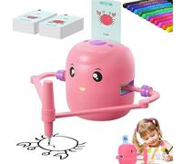 Générique Idrawrobot for Kids, Interactive Drawing Robot for Kids, 2025 New Smart Drawing Robot with 100 Word Cards&12 Colorful Pens, Voice Interaction, Drawing Guidance for 3-8 Boys Girls (Pink)
