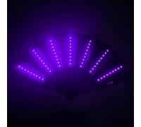 Générique Illuminated Fan - Accessory Light Up Prop, Portable Air Circulation Device, Foldable Performance Equipment, Brilliant Led Display Feature, Festival & Dance Gear, Compact 9 Inch Blade