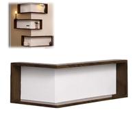 Générique Illuminated Light Corner Shelf, Smart Corner Shelves with Lamp for Figurines and Collectibles, Wall-Mounted Free-Hole Ornaments Storage Display Rack for Bedroom Living Room Office