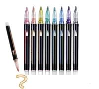Générique Illuminateupon/Neattidyly Marker Pen for Highlight, Magische Stifte, 8/12 Colors Outline Markers Metallic Glitter Pens, Double Line Quick Dry Graffiti Dotting Point Liner Pens (8 PCS)