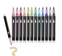 Générique Illuminateupon/Neattidyly Marker Pen for Highlight, Magische Stifte, 8/12 Colors Outline Markers Metallic Glitter Pens, Double Line Quick Dry Graffiti Dotting Point Liner Pens (12 PCS)