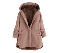 Générique Impermeable Femme Capuche,Veste Hiver à Manteau Veste Ciré ImperméAble Doublé Polaire Officier Cintré Capuche