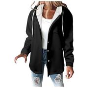 Générique Impermeable Femme Imperméable Poncho De Pluie Vêtements Veste Pour Parka Longue Coupe-Vent Chaude Doublure Détachable Ciré Women's Windbreaker Jacket Vestes Bomber Courte 1-Le noir XL