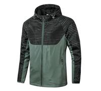 Générique Impermeable Homme Coupe Vent Légère et Respirante Veste Pluie en Plein Air Quotidien Blousons Oversize Classique Full Zipper Manteau Doux Coupe-Vent Vente Flash Du Jour Et Vert armée M