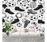 Générique Imperméable,Inodore intérieure Papier Peint 200x140 cm Football Baskets ThèMe Amovible Fresque Murale décorer Papier Peint Photo Noir Et Blanc Pour Meuble Salon Salle Bain Chambre Armoire