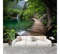 Générique Imperméable,Inodore intérieure Papier Peint 200x140 cm Montagnes, ForêTs Et Lacs Amovible Fresque Murale décorer Papier Peint Photo Vert Pour Meuble Salon Salle Bain Chambre Armoire