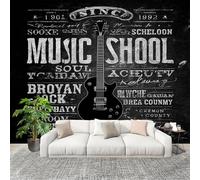 Générique Imperméable,Inodore intérieure Papier Peint 250x175 cm RéTro Musique Affiche ThèMe Amovible Fresque Murale décorer Papier Peint Photo noir Pour Meuble Salon Salle Bain Chambre Armoire