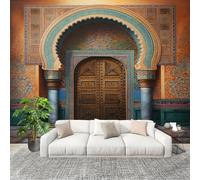 Générique Imperméable,Inodore intérieure Papier Peint 300x210 cm Architecture RéTroMoyen-Orientale Amovible Fresque Murale décorer Papier Peint Photo Brun Pour Meuble Salon Salle Bain Chambre Armoire