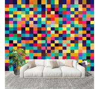 Générique Imperméable,Inodore intérieure Papier Peint 350x256 cm 3d MosaïQue GéOméTrie Amovible Fresque Murale décorer Papier Peint Photo Coloré Pour Meuble Salon Salle Bain Chambre Armoire