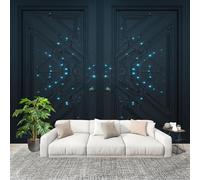 Générique Imperméable,Inodore intérieure Papier Peint 350x256 cm Science-Fiction Stargate Amovible Fresque Murale décorer Papier Peint Photo Bleu Pour Meuble Salon Salle Bain Chambre Armoire