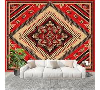 Générique Imperméable,Inodore intérieure Papier Peint 400x280 cm Style RéTro Et BohèMe Amovible Fresque Murale décorer Papier Peint Photo Rouge Pour Meuble Salon Salle Bain Chambre Armoire