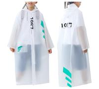 Générique Imperméable pour Enfants Sac À Dos Caché Combinaison De Pluie Longue Grande Poncho D'École pour Enfants (Clear 10-12 Years)