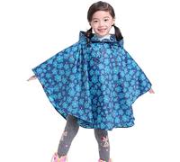 Générique Imperméable pour Jeunes Filles Pluie Veste Enfant Mode Poncho à Capuche léger pour activités extérieures et Jeux sous la Pluie avec Motifs animés Amusants (Blue, 3-5 Years)