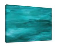 Générique Impression Sur Toile Abstrait Moderne Affiche Peinture, Tableau Decoration Murale avec Vert Coup de Pinceau Texture, pour Chambre, Salon, Cuisine Intérieure Décor 90 x 60 cm