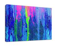 Générique Impression sur Toile Abstrait Tableau Decoration Murale, Peinture 40 x 30 cm Bleu Graffiti Texture - Affiches Art pour Salon, Chambre, Cuisine, Bureau
