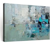 Générique Impression sur Toile avec Cadre en Bois Photo Peinture 140x70 cm Tableau Decoration Murale Salon Salle de Bain Chambre, Art Moderne Touches de Pinceau Impressionnistes