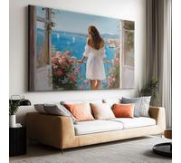 Générique Impression sur Toile avec Cadre Fleuriste Du Balcon 100x75cm Tableau Décoration Murale Modern, Image Art Grand Tableaux Décoratifs pour Salon Chambre Salle de Bain