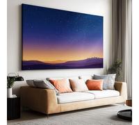 Générique Impression sur Toile Avec Cadre Paysage De Ciel Étoilé À Flanc De Colline 70x50cm Tableau Decoration Murale Salon, Peinture Toiles Mural Chambre Cuisine Couloir Decoratif Maison