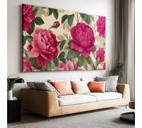 Générique Impression sur Toile avec Cadre Roses Roses Vintage 70x50cm Tableau Décoration Murale, Image Art Mural pour Salon Chambre Salle de Bain Maison, Tableau Décoratif