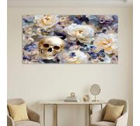 Générique Impression sur Toile Peinture Tableau Mural Classique Luxe | Rose Feuille Or Plume - Reproductions de Tableaux Murale Salon Club Privé 40 x 30 cm