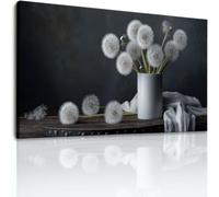 Générique Impression sur Toile Tableau Decoration Murale 120x50 cm, Plante Pissenlit Vase Affiche Decoration Murale Sans Cadre, Decoratifs Muraux Chic Classique Sombre Salon Chambre Cuisine