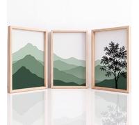 Générique Impression sur Toile Tableaux Decoratifs Muraux Déco Minimaliste Paysage 40 x 50 cm Decoration Murale Peinture, Montagne Arbre Vert Sauge, Pour Chambre Maison