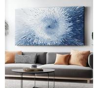 Générique Impressions sur toile 90 x 60 cm, Abstrait Fragment Dégradé Impressions sur toile Décoration Murale pour Salon Chambre, Intissé Tableau Decoration Murale (Sans cadre) Bleu Blanc