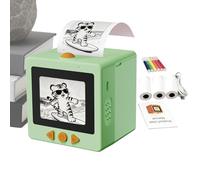 Générique Imprimante D'autocollants IA, Thermique Imprimantes De Boîte D'autocollants avec écran 2.4", Mini IA avec 3 Ro Papier& 5 Stylos, Outil éducatif Innovant pour Scrapbooking, Loisirs créatifs