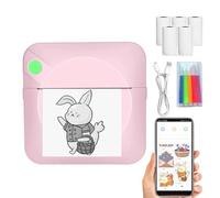 Générique Imprimante Thermique de Poche Rechargeable Mini imprimante sans Fil, Autocollant Compact et Photo pour Notes, Appareil Photo Artistique, Maison, école, Bureau, Voyage intérieur et extérieur