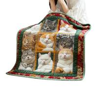 Générique imprimée Chat - Housse Polaire Chaude en Peluche, literie Douce et Confortable | Adorable Motif Animal décoratif, légère et Confortable pour la Maison, Le Salon, Le Sommeil Relax