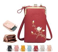 Générique Indefinitet/Declrationun Women Sling Cross, Women Sling Cross-Body Wallet with Mobile Cell Phone Holder (Red)