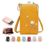 Générique Indefinitet/Declrationun Women Sling Cross, Women Sling Cross-Body Wallet with Mobile Cell Phone Holder (Yellow)