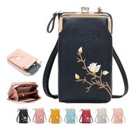 Générique Indefinitet/Declrationun Women Sling Cross, Women Sling Cross-Body Wallet with Mobile Cell Phone Holder (Black)