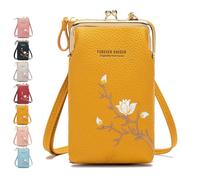 Générique Indefinitet Women Sling Cross-Body Wallet, with Mobile Cell Phone Holder, Crossbody Bags for Women Travel (Yellow)