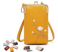 Générique Indefinitet Women Sling Cross-Body Wallet with Mobile Cell Phone Holder, Crossbody Bags for Women Travel (Yellow)