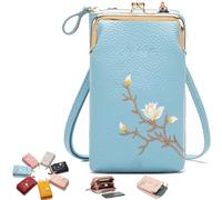 Générique Indefinitet Women Sling Cross-Body Wallet with Mobile Cell Phone Holder, Crossbody Bags for Women Travel (Blue)