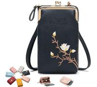 Générique Indefinitet Women Sling Cross-Body Wallet with Mobile Cell Phone Holder, Crossbody Bags for Women Travel (Black)